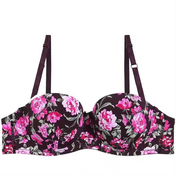 T-Shirt Bra Floral Printed Wired Bra (Pink)