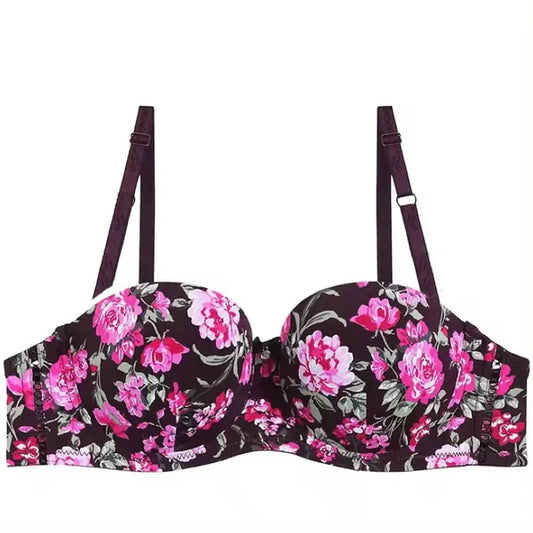 T-Shirt Bra Floral Printed Wired Bra (Pink)