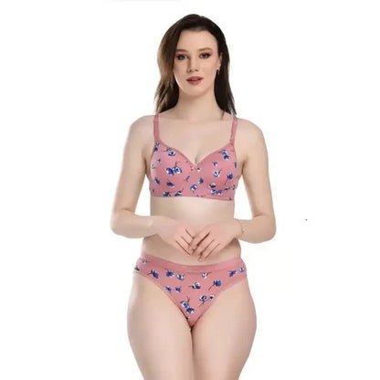 Breathable Summer Bra Panty Set Floral